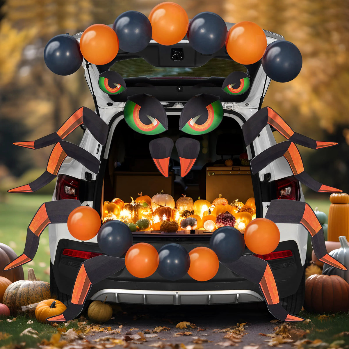 Spider Design Halloween Trunk or Treat Car Decorations Kit for SUV