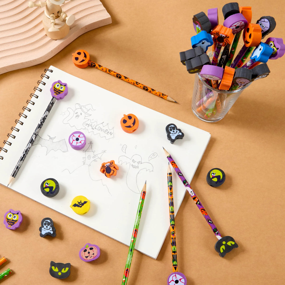 108-Piece Halloween Pencil Set with Erasers