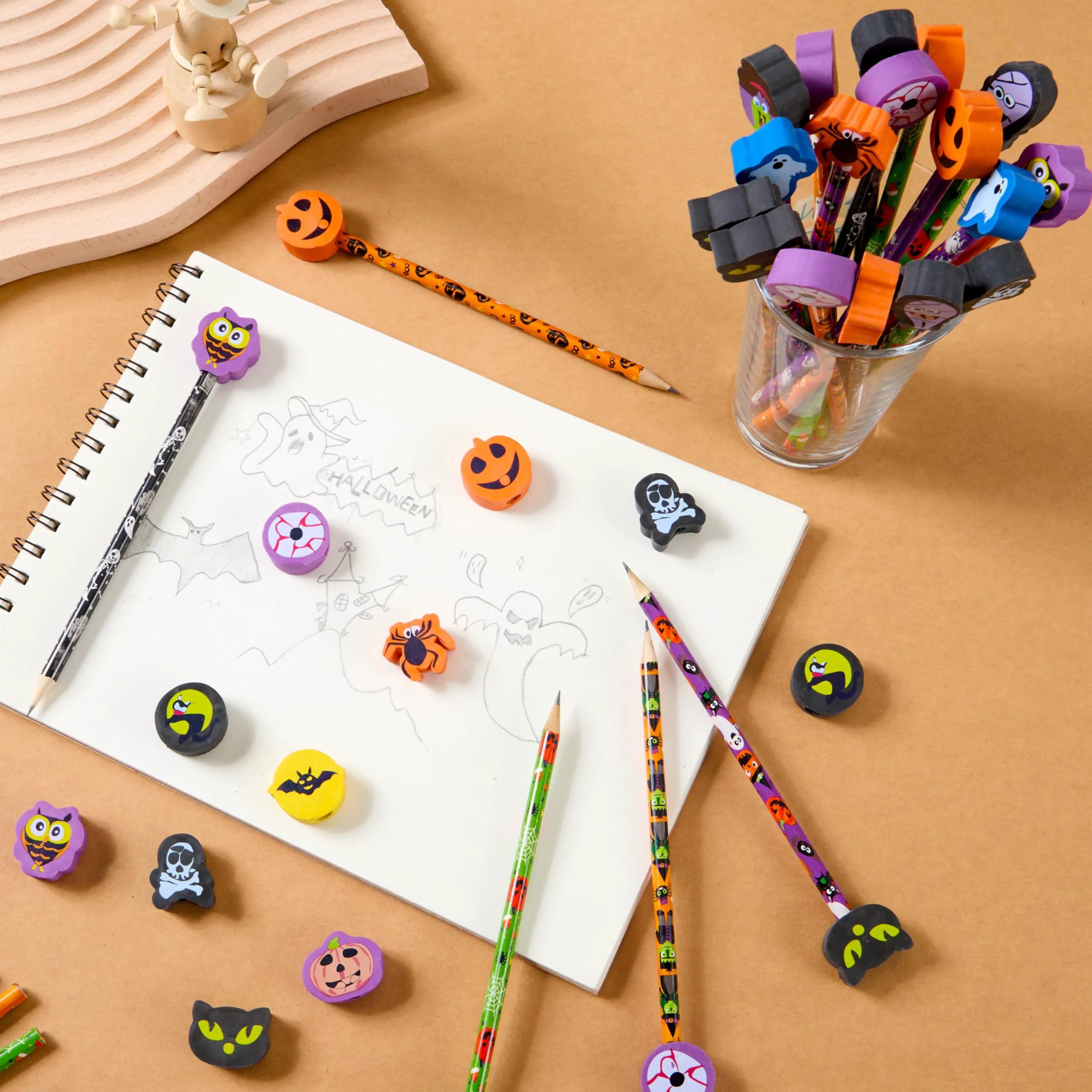 108-Piece Halloween Pencil Set with Erasers