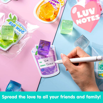 28 Valentine's Day Cards with Ice Cube Shaped Malt Sugar Squeeze Balls