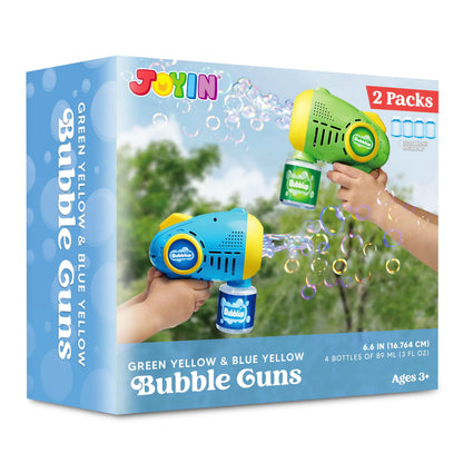 2-Pack Light-Up Automatic Bubble Guns with 4 Bottles of Bubble Solution