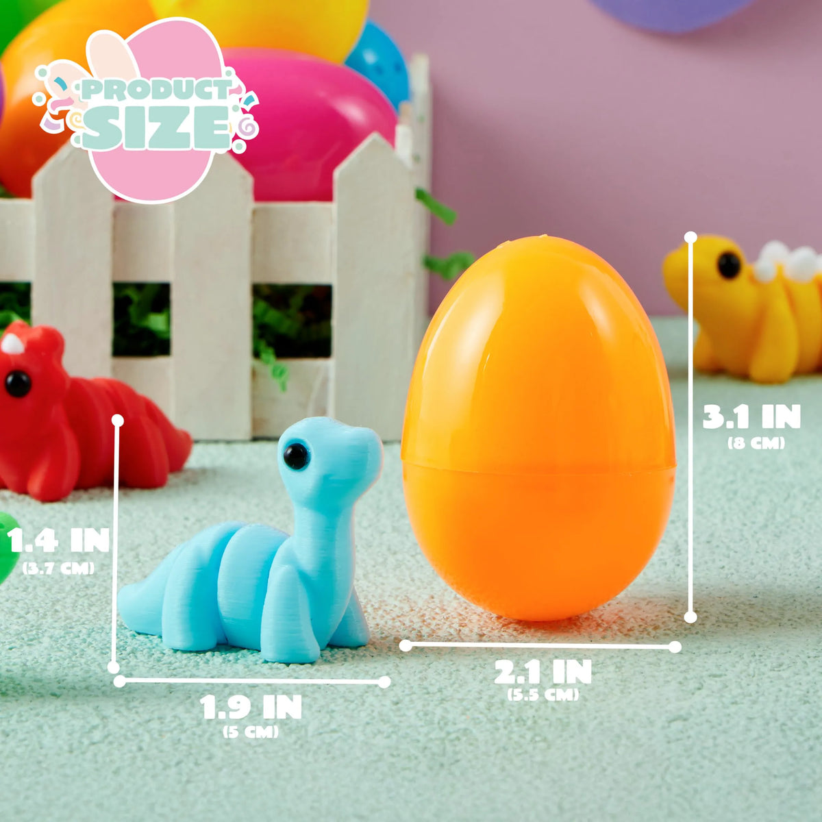 8 Prefilled Easter Eggs with Mini Dinosaur Toys