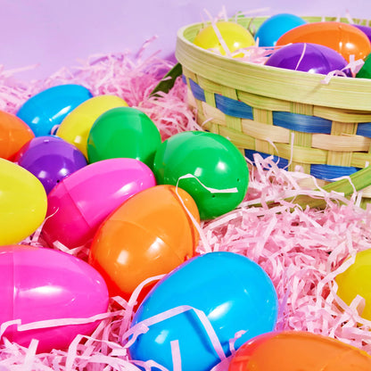1000 Pcs Fillable Plastic Eggs - Empty, Colorful, Bright Eggshells (3.15 Inches)
