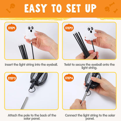 2-Pack 12-LED Solar-Powered Ghost Lights