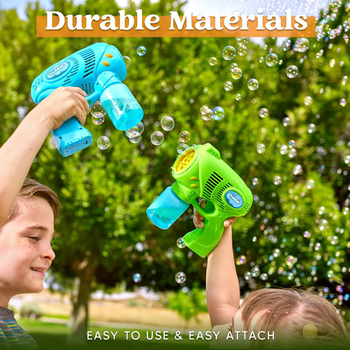 7-Inch Bubble Gun Blower with 2 Bottles of 5 oz Bubble Refill Solution (2 Pieces)
