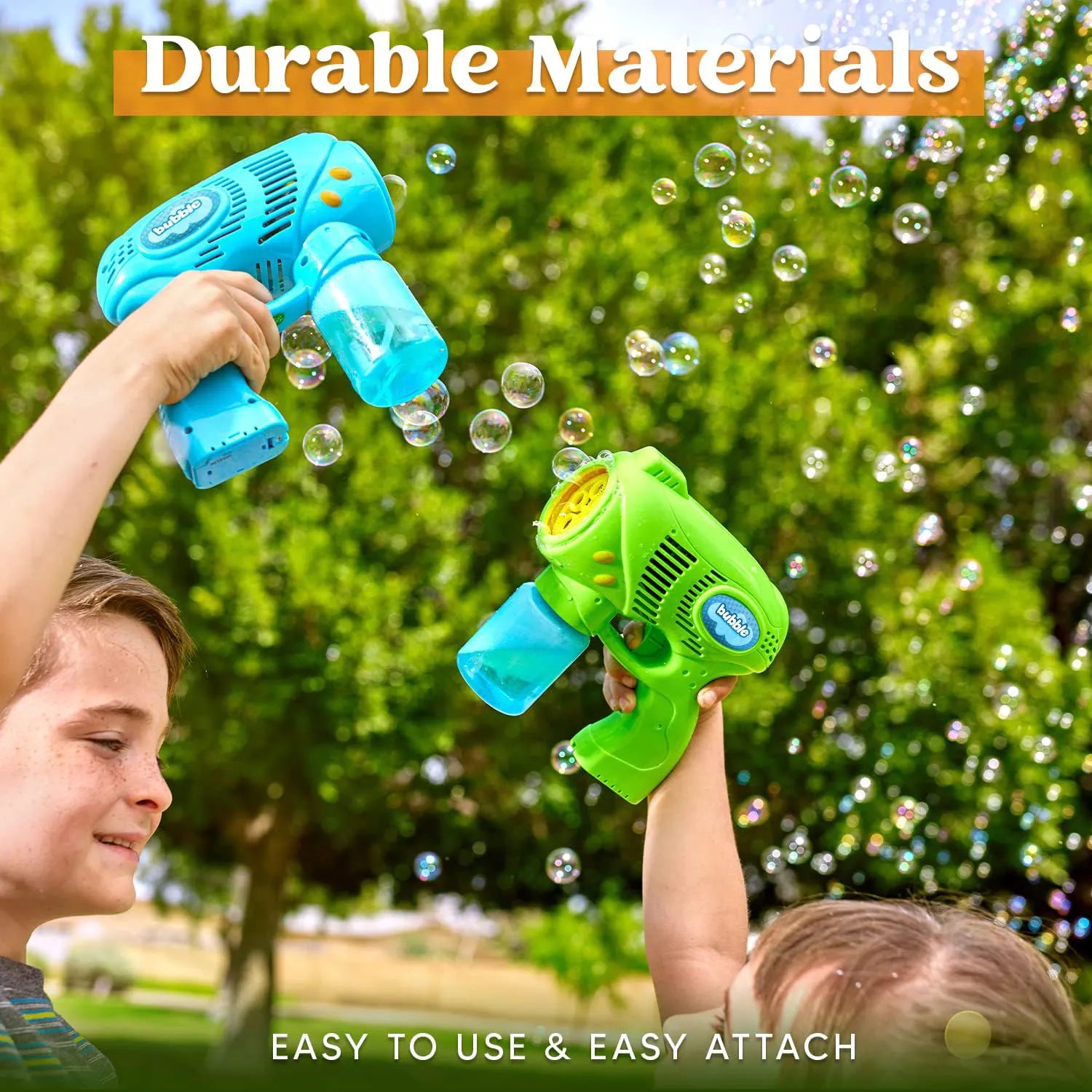 7-Inch Bubble Gun Blower with 2 Bottles of 5 oz Bubble Refill Solution (2 Pieces)