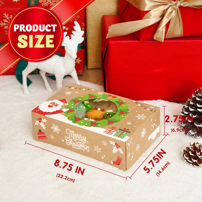 12-Pack Christmas Cookie Boxes for Gift Giving
