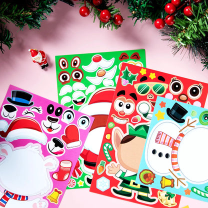 24 Christmas Make-a-Face Stickers