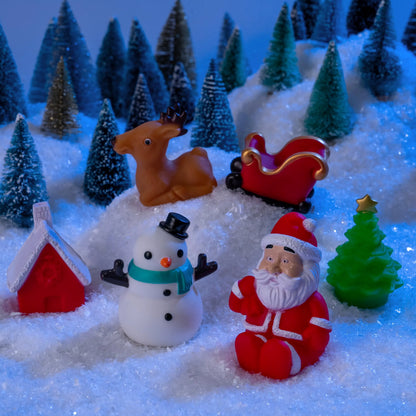 6 Pack Christmas Glow Bath Toys