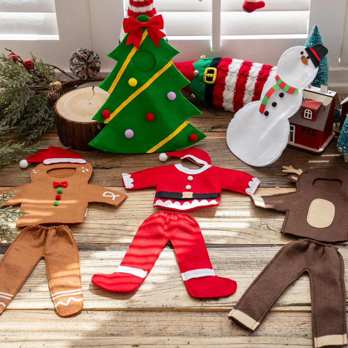 5-Piece Christmas Doll Costume Set
