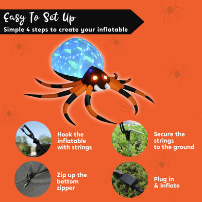 8 FT Giant Halloween Inflatable Spider Outdoor Decoration
