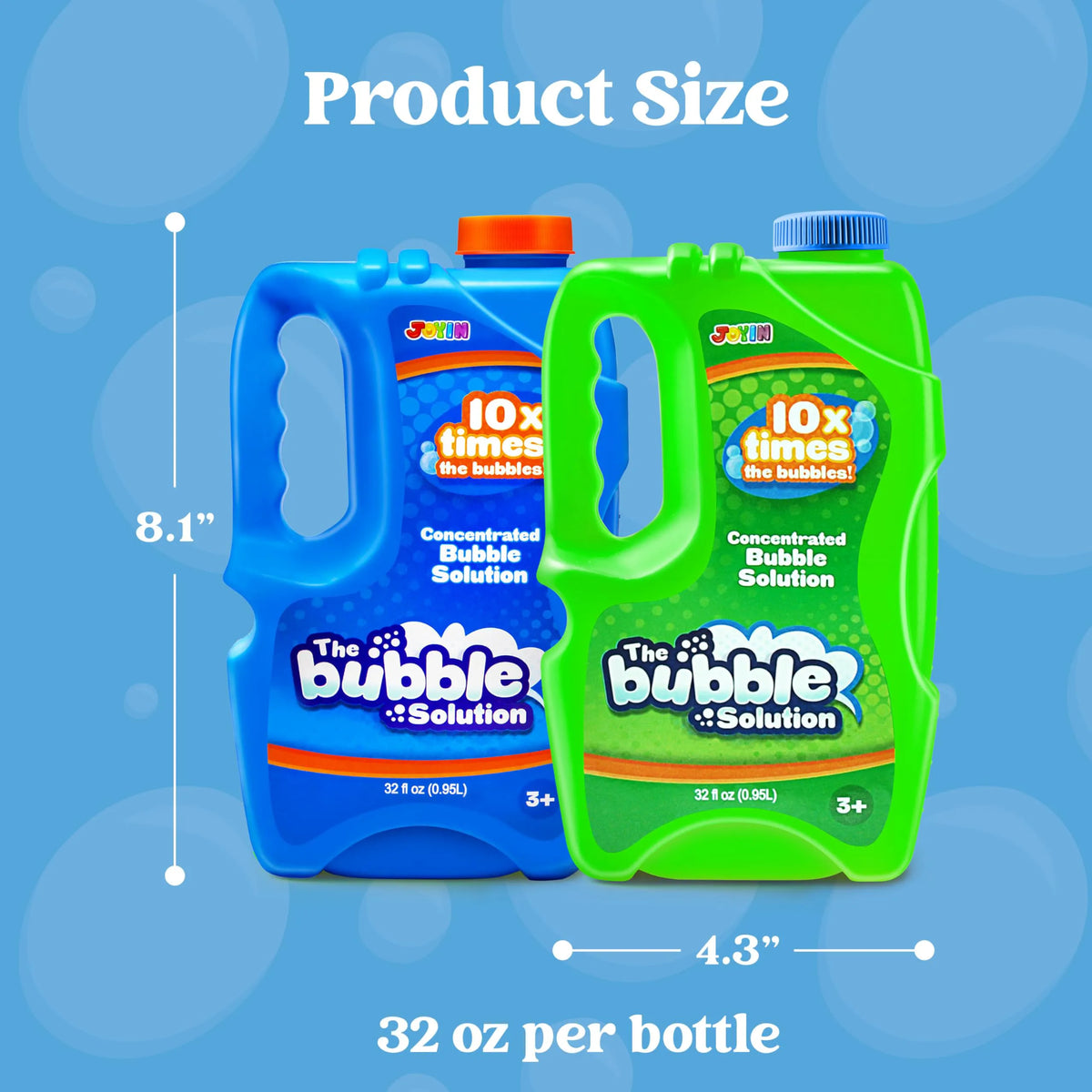 2 Bottles of Bubble Refill Solution, 64oz Each (Makes Up to 5 Gallons) for Bubble Machine