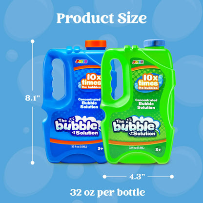 2 Bottles of Bubble Refill Solution, 64oz Each (Makes Up to 5 Gallons) for Bubble Machine