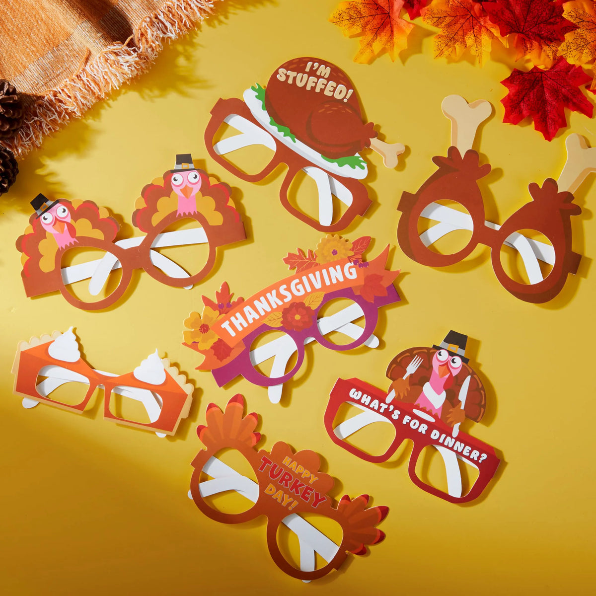 36 Pack Thanksgiving Turkey Eyeglasses Photo Props for Kids