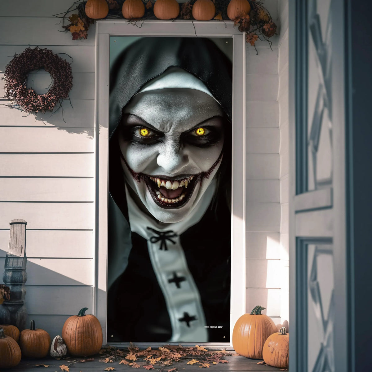 Spooky Ghost Door Cover for Halloween Indoor Decor