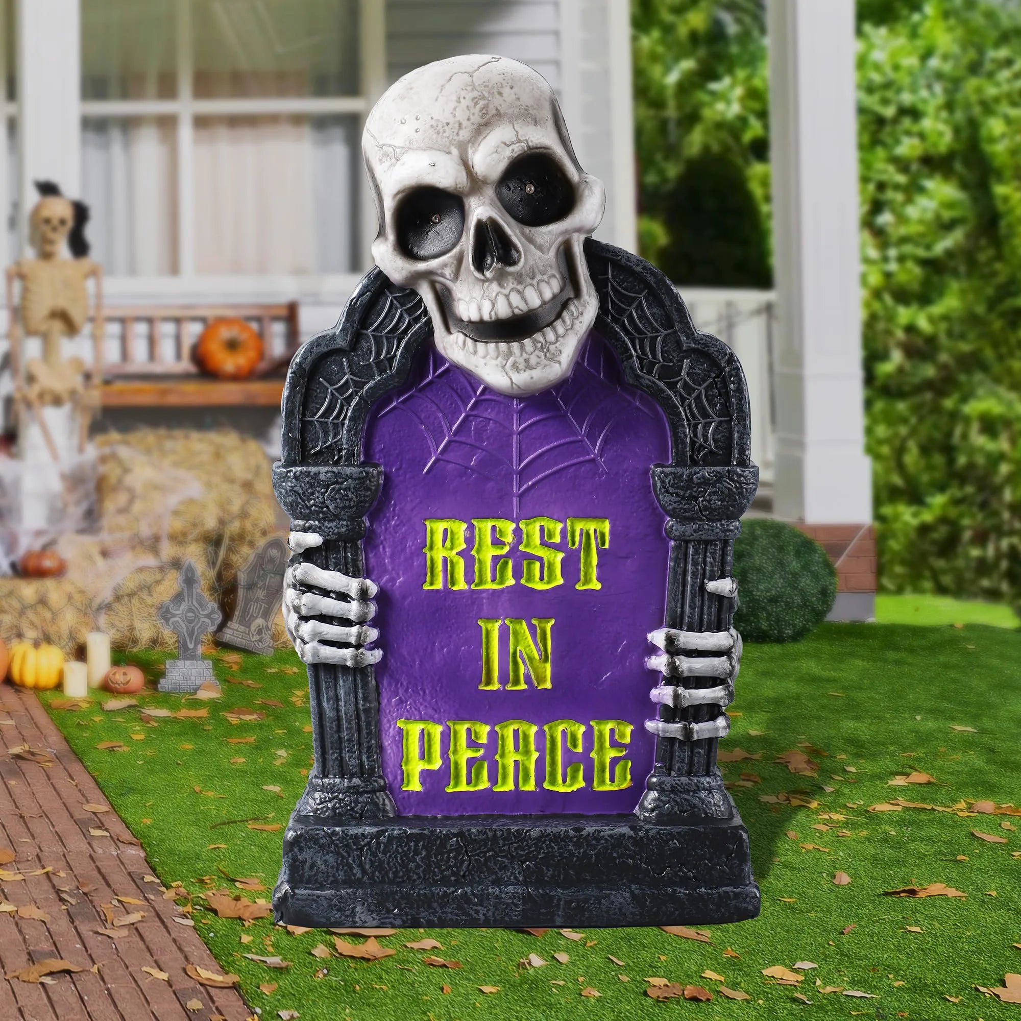 3D Plastic Tombstone for Outdoor Halloween Graveyard Decorations