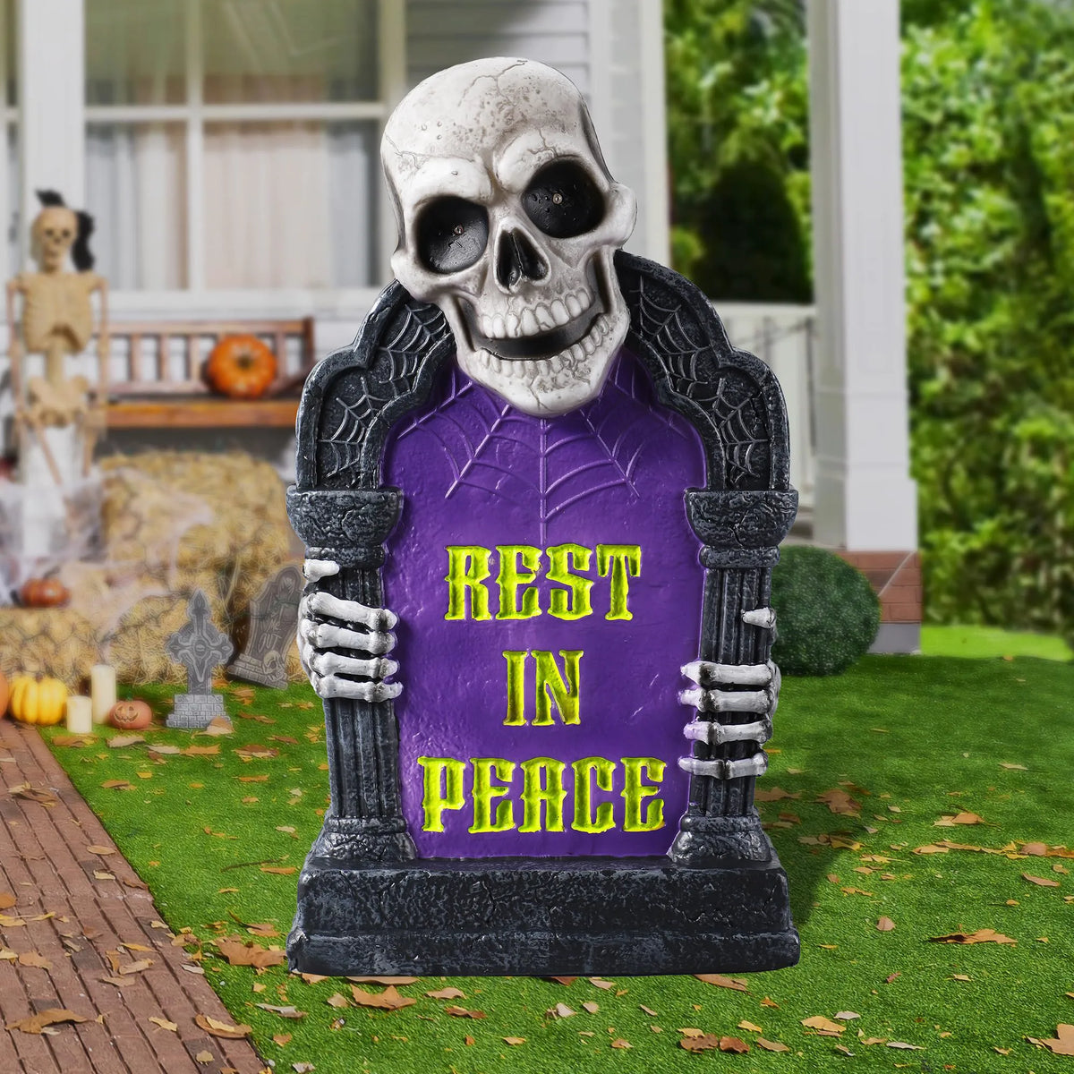 3D Plastic Tombstone for Outdoor Halloween Graveyard Decorations