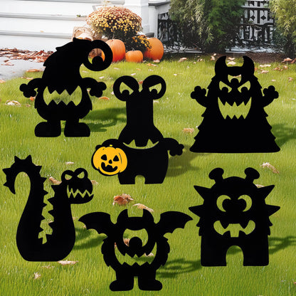 6-Pack Monster Yard Stakes for Halloween Lawn Decor