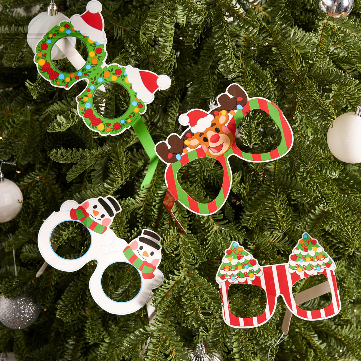 24 Pcs Christmas Paper Glasses