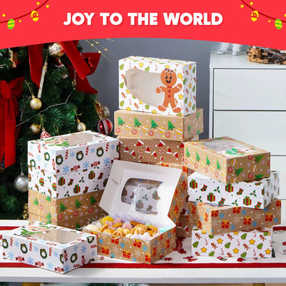 24 Pack Christmas Cookie Boxes with Window