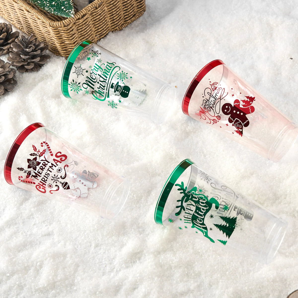 36 PCS Disposable Christmas Plastic Cups