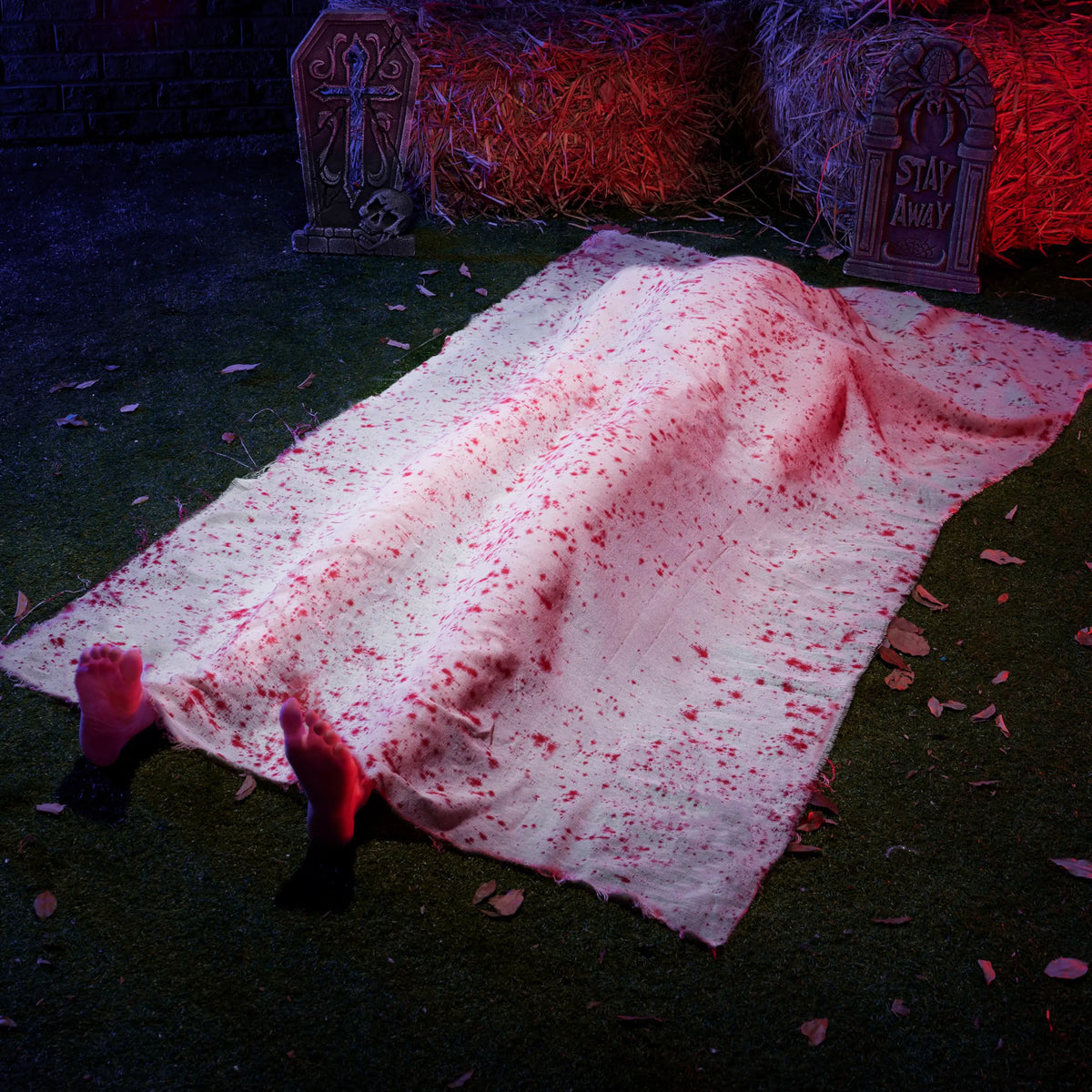 5-Foot Scary Inflatable Body with Covered Feet for Halloween