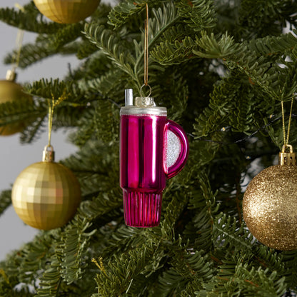 Christmas Red Glass Small Water Cup Ornament