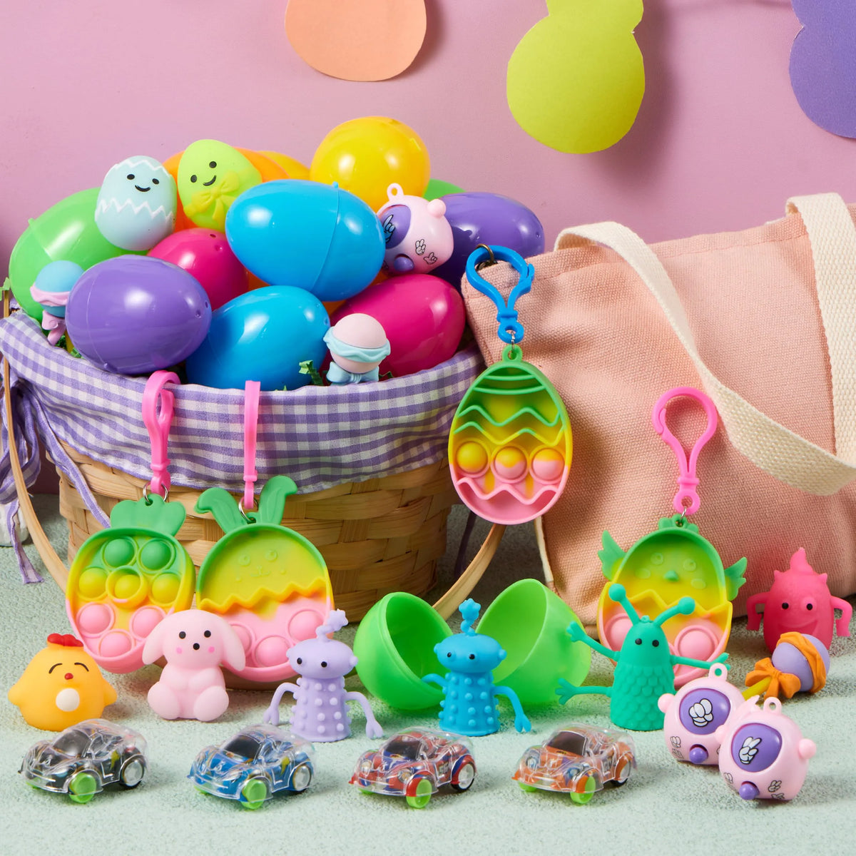 25 Prefilled Easter Eggs with Assorted Toys and Stickers
