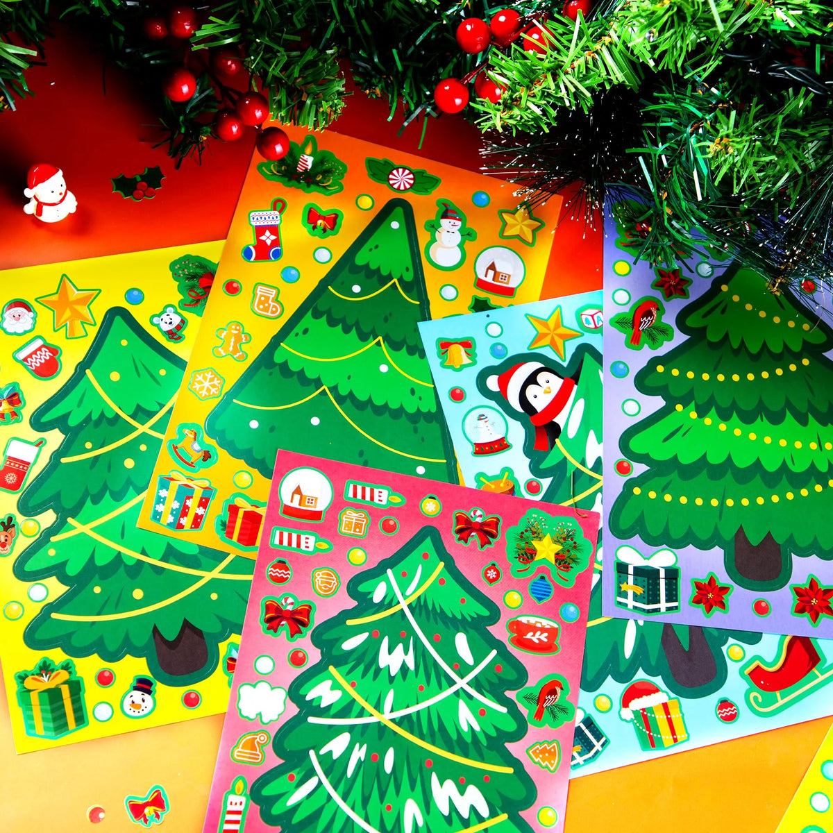 36 Christmas Tree Stickers - DIY Xmas Stocking Stuffers