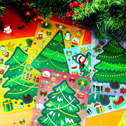 36 Christmas Tree Stickers - DIY Xmas Stocking Stuffers