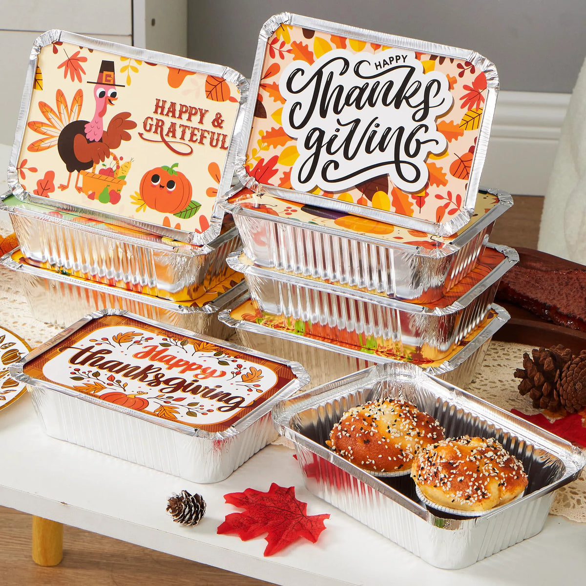 24-Pack Thanksgiving Leftover Containers with Lids
