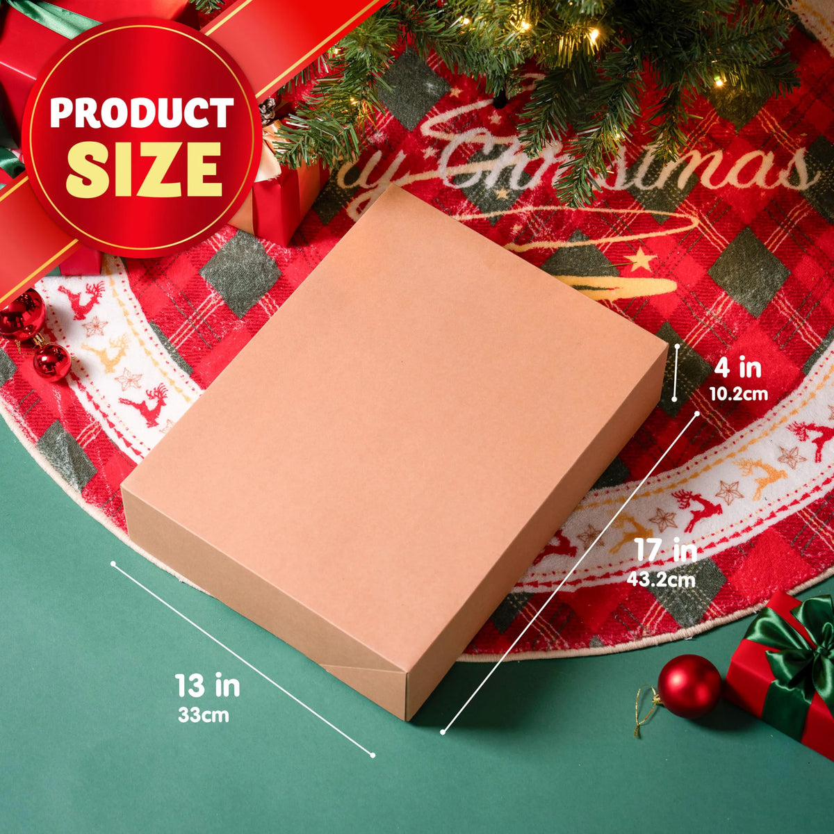 12 Pack Large Christmas Gift Boxes with Lids - 17" x 13" x 4" for Presents
