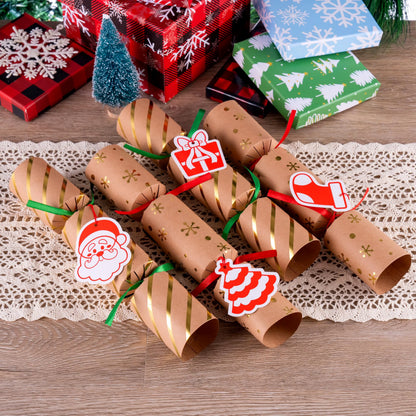 8-Piece Kraft Christmas Cracker Set
