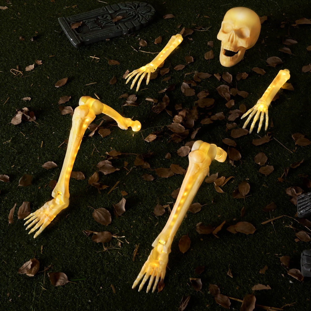 5-Piece Halloween Skeleton Decorations for Outdoor Use