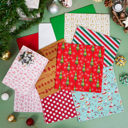 150 Sheets of Christmas Tissue Paper, Assorted Designs