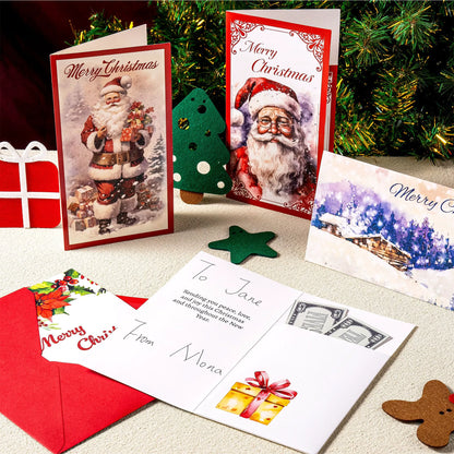 30 Christmas Classic Money Cards with Envelopes