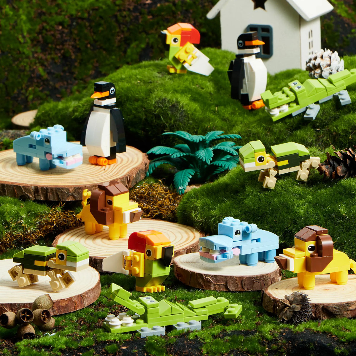 28-Piece Animal Building Blocks Set with Valentine's Day Cards for Kids