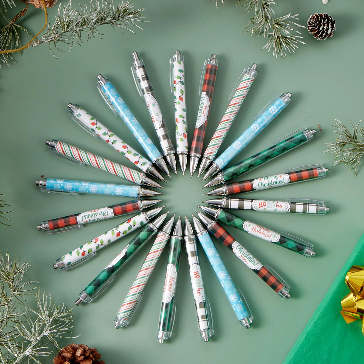 24 Pack Christmas Ballpoint Pens - Bulk