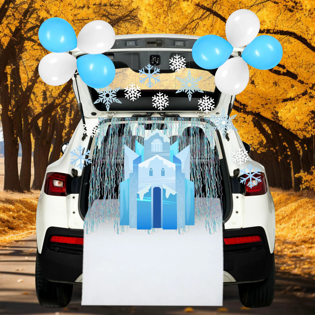 Halloween Trunk or Treat Ice Castle Snow Theme Decorations Kit