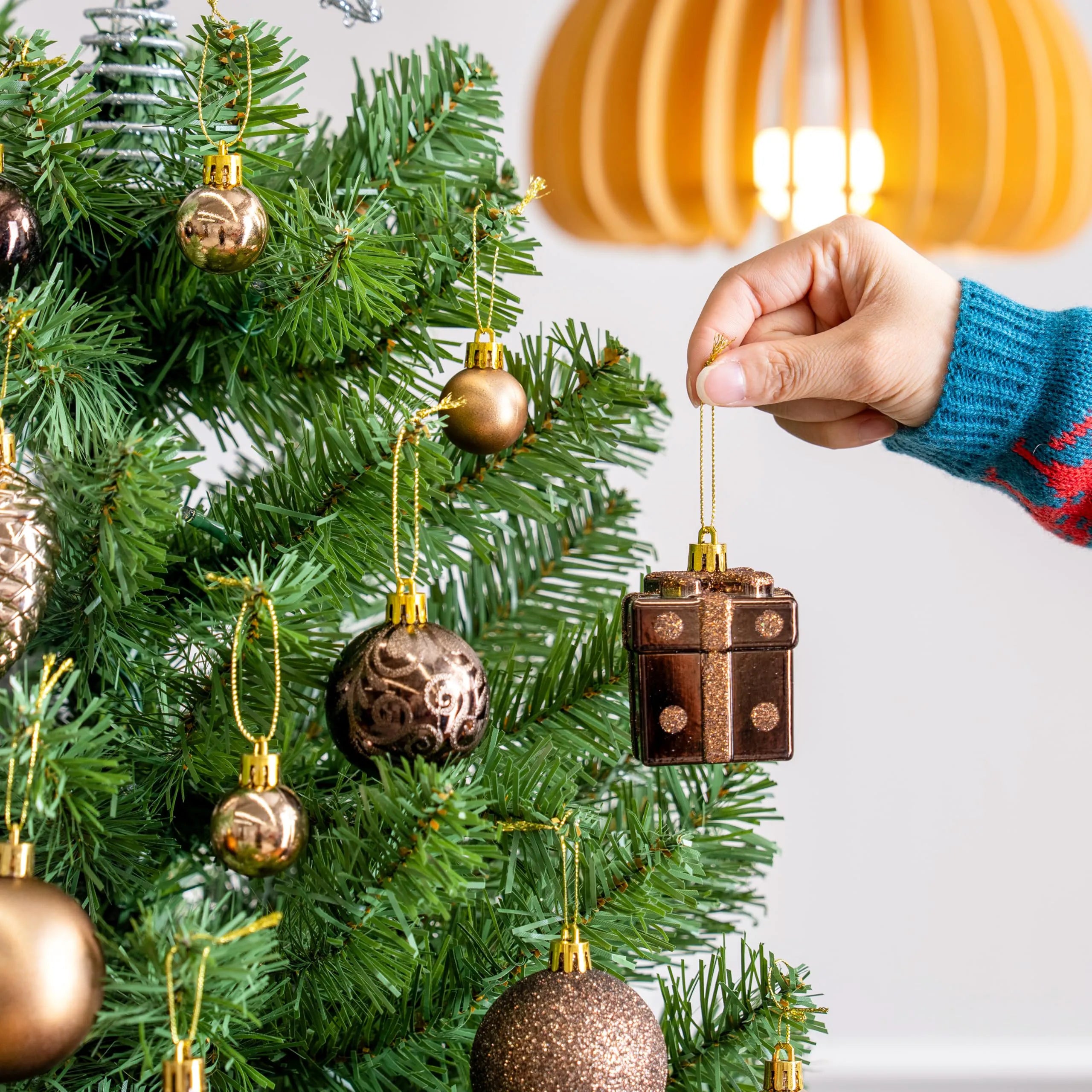 66-Piece Brown Christmas Ball Ornament Set