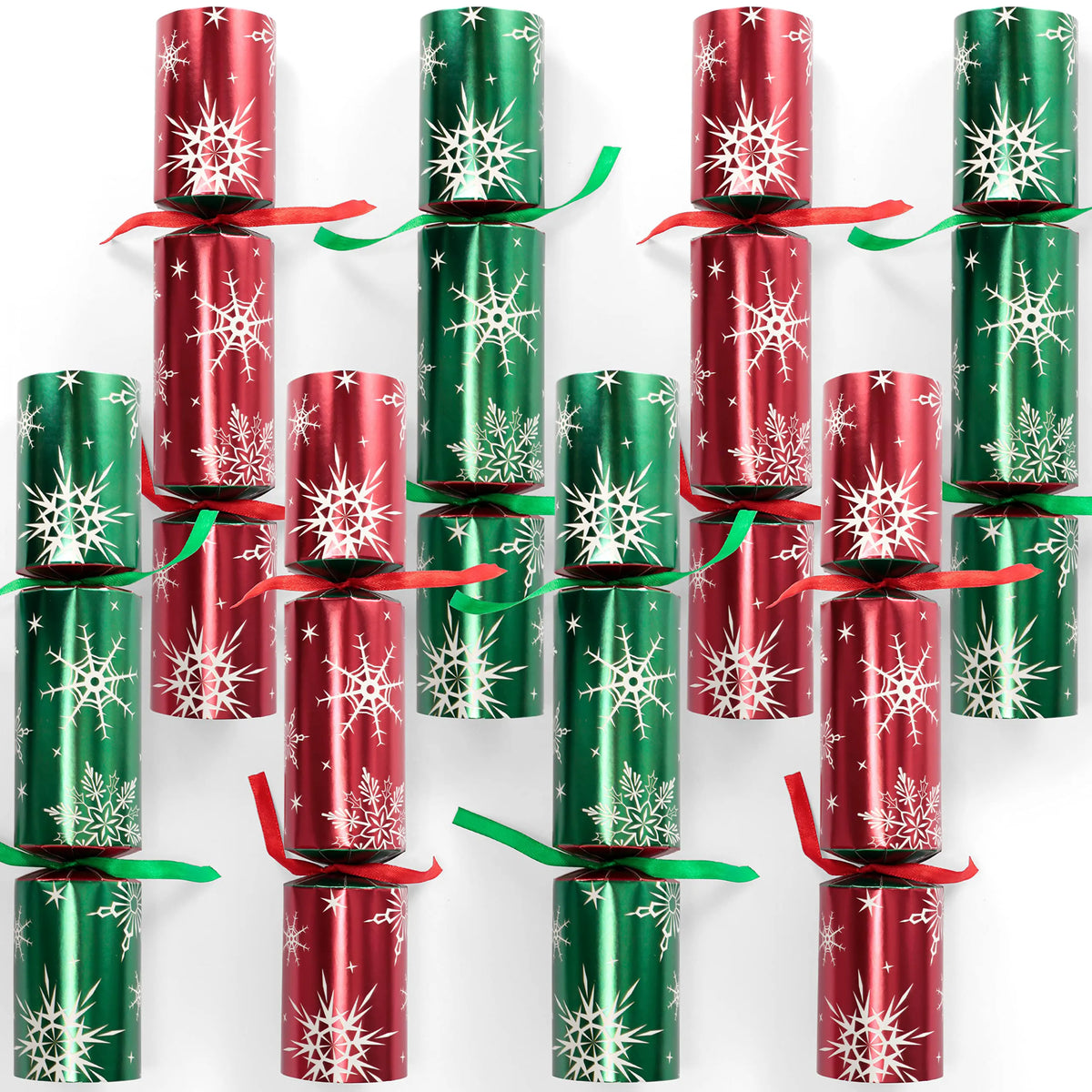 Christmas Party Table Favors - Red Green Snowflake (8 Pack)