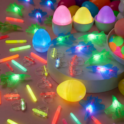 80 Glow-in-the-Dark Easter Eggs with Toys for Kids - Egg Hunt, Party Favors & Class Prizes