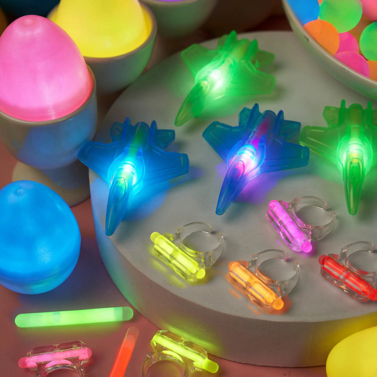 80 Glow-in-the-Dark Easter Eggs with Toys for Kids - Egg Hunt, Party Favors & Class Prizes
