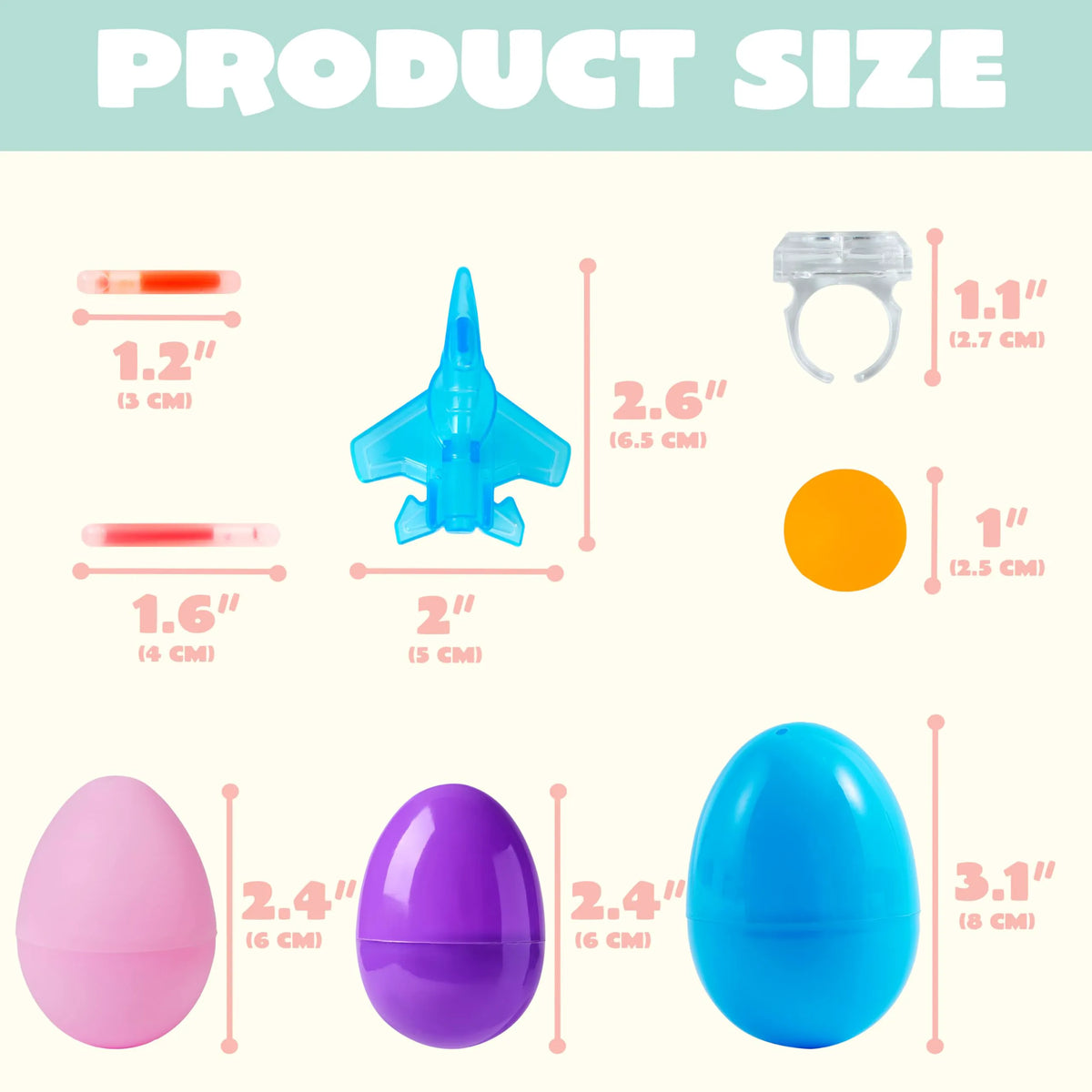 80 Glow-in-the-Dark Easter Eggs with Toys for Kids - Egg Hunt, Party Favors & Class Prizes