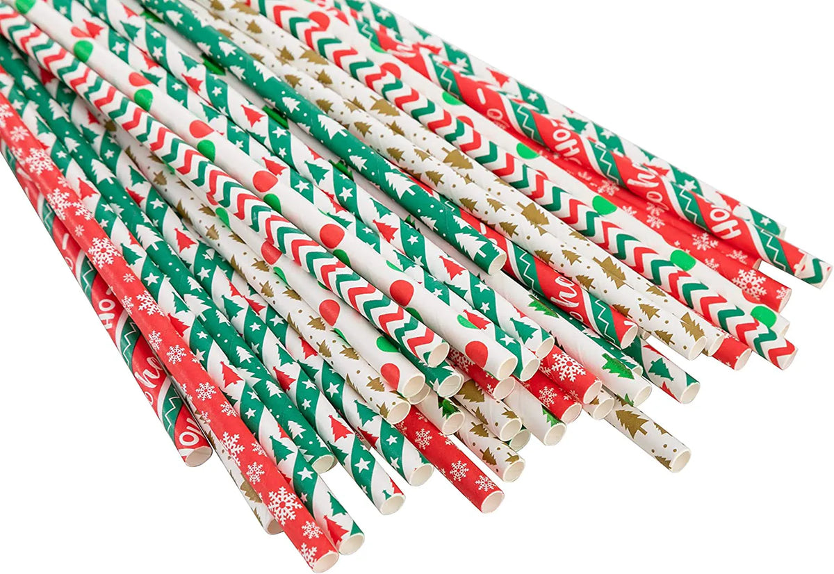 Assorted Color Disposable Paper Drinking Straws
