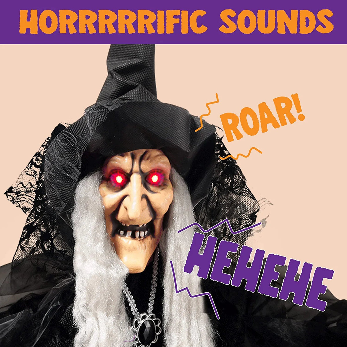 47-Inch Animated Hanging Witch