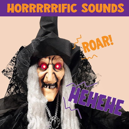 47-Inch Animated Hanging Witch