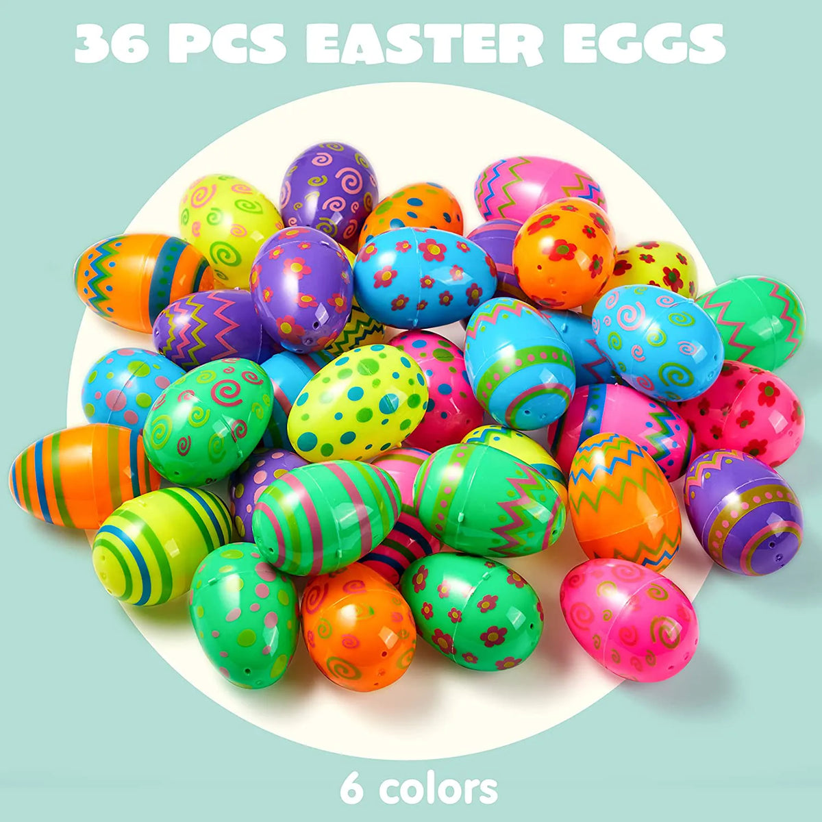 36 Pcs Printed Easter Egg Shells