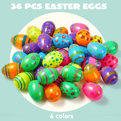 36 Pcs Printed Easter Egg Shells
