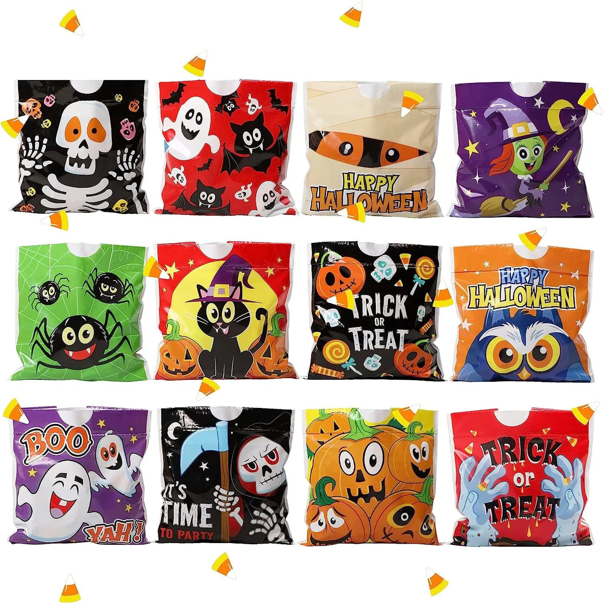 96 Pack Halloween Trick or Treat Drawstring Bags